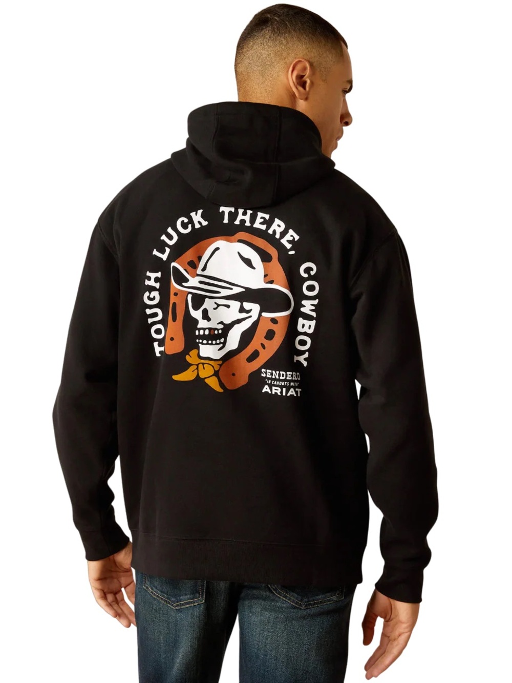Ariat x Sendero Black Pullover Hoodie - 'Tough Luck There Cowboy' Graphic